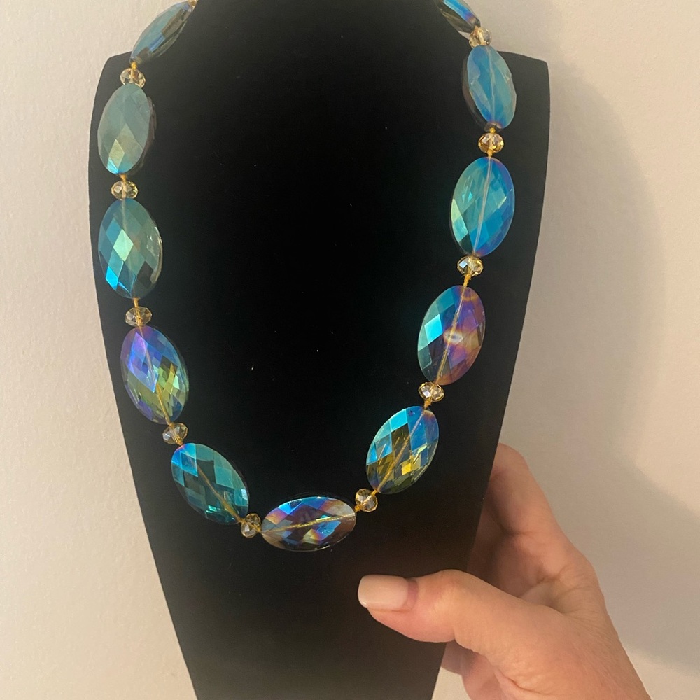 Elegant Blue and Gold Women's Necklace